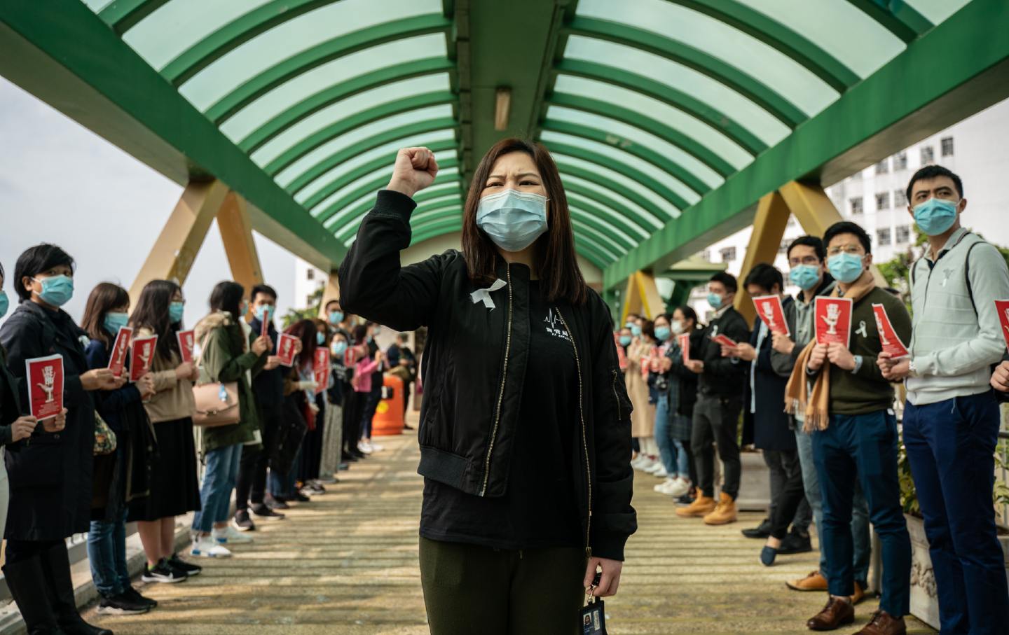 Medical workers striking