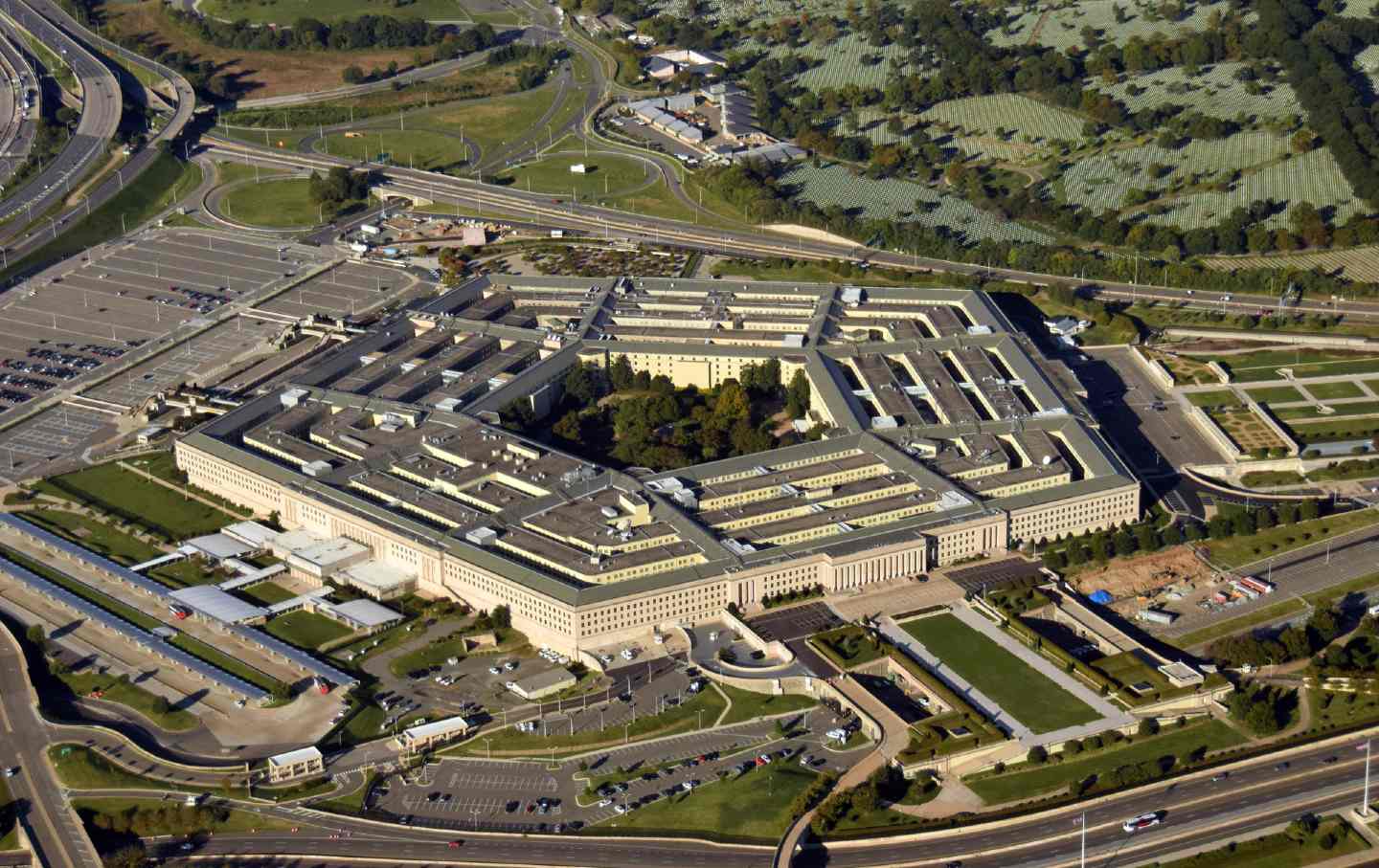 Aerial view image of the Pentagon.