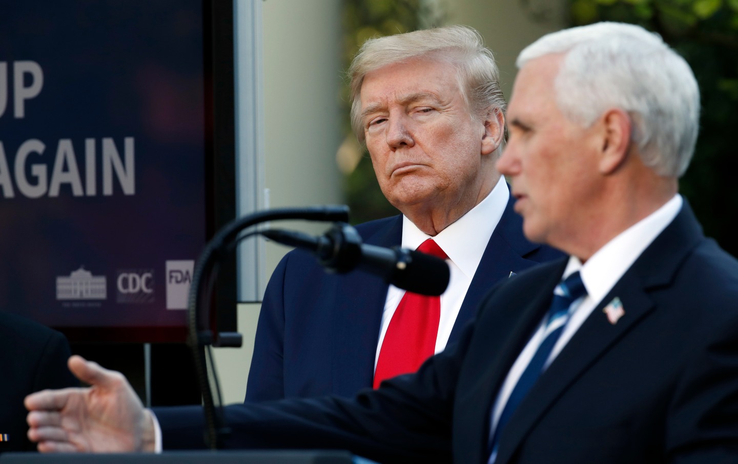 Trump staring at Pence