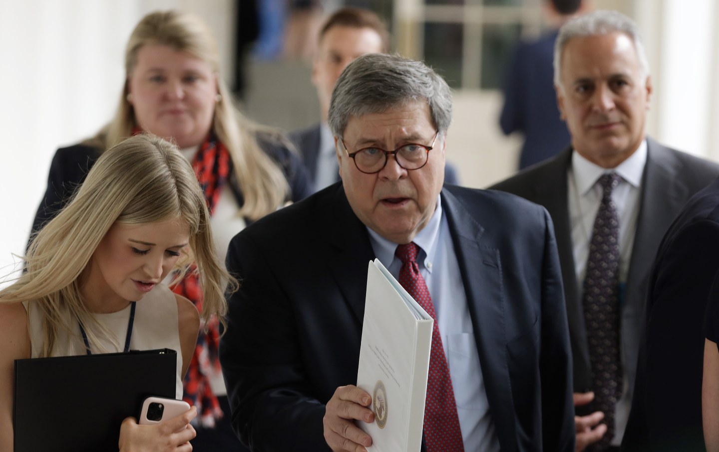 AG Barr walking with entourage