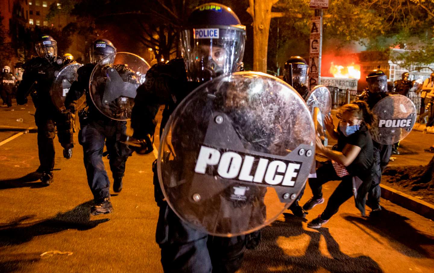 Police in riot gear