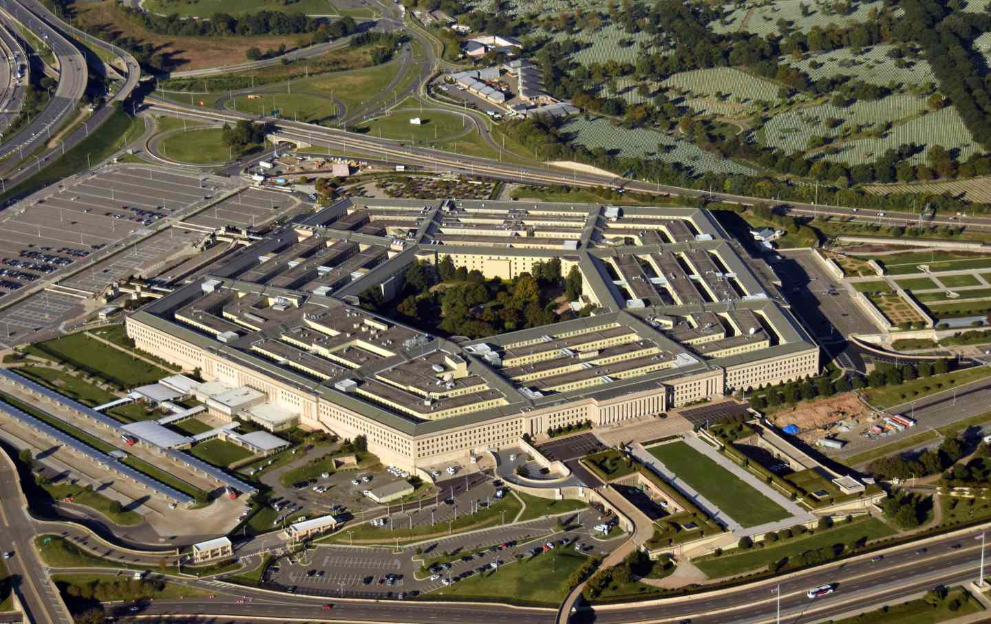 An aerial view of the Pentagon