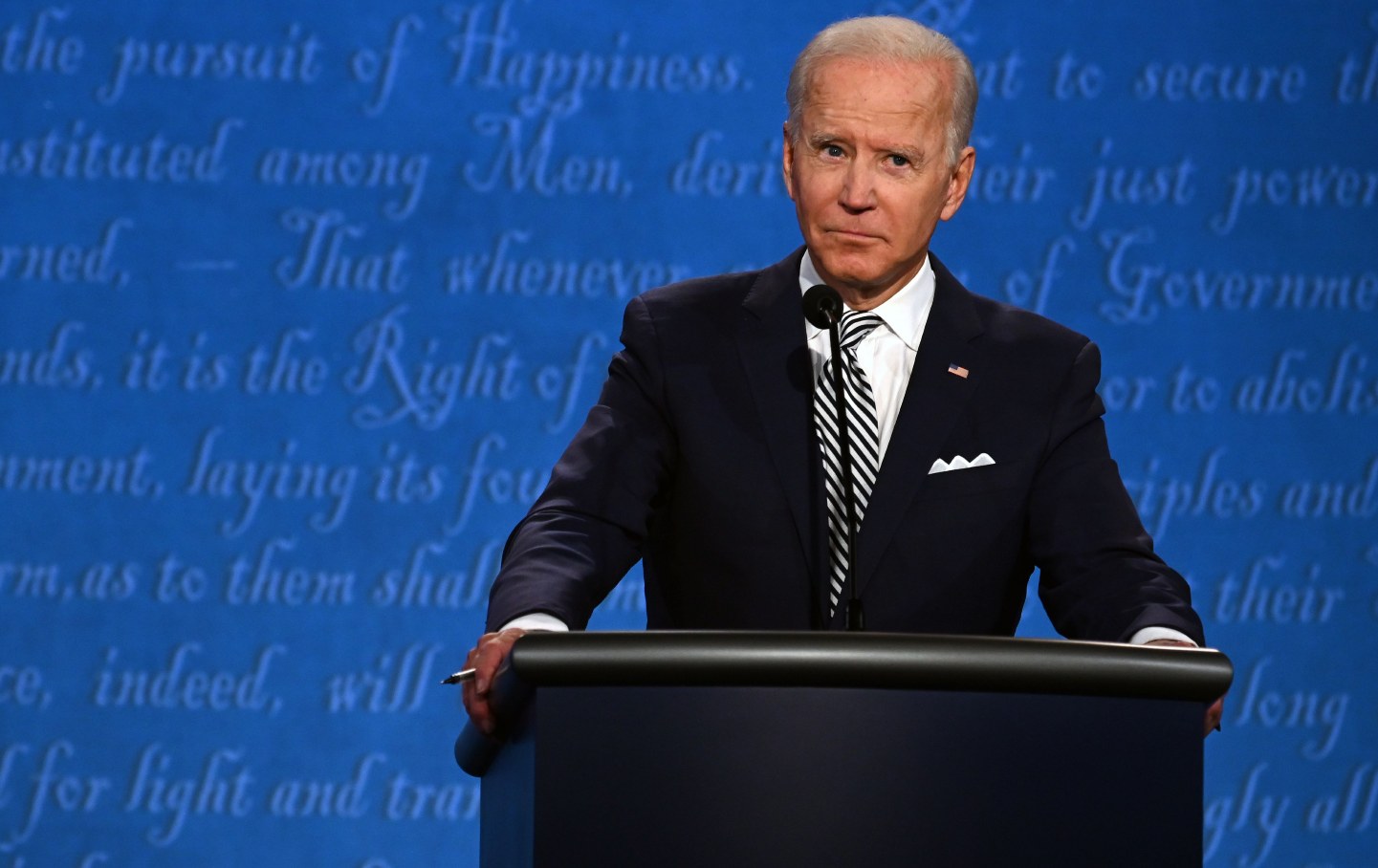 Joe Biden standing before a lectern