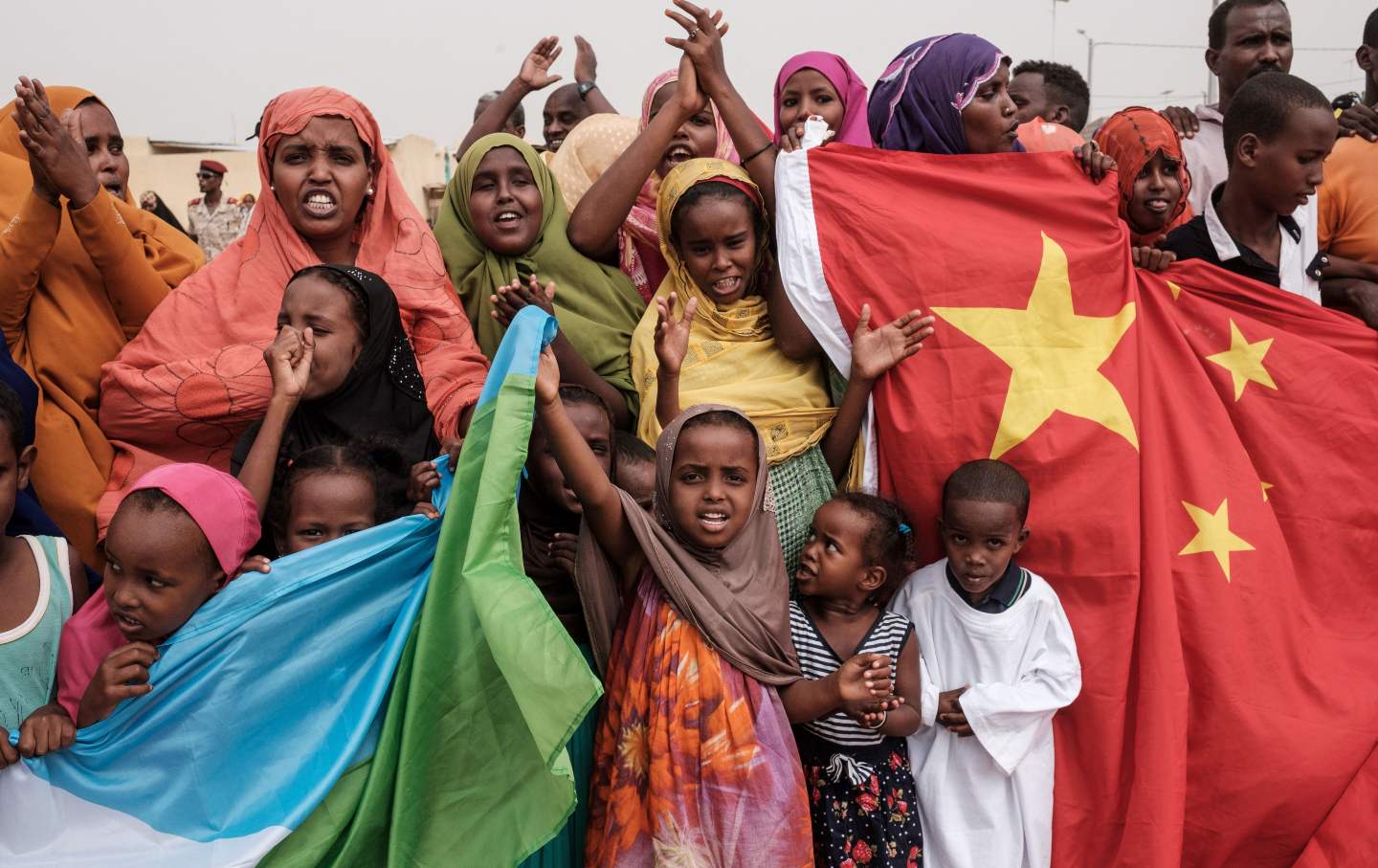 Chinese and Djiboutian national flags