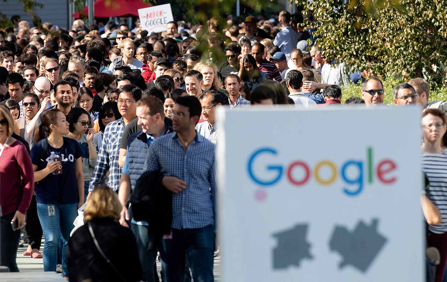 A walk-out at Google in Mountain View, Calif.