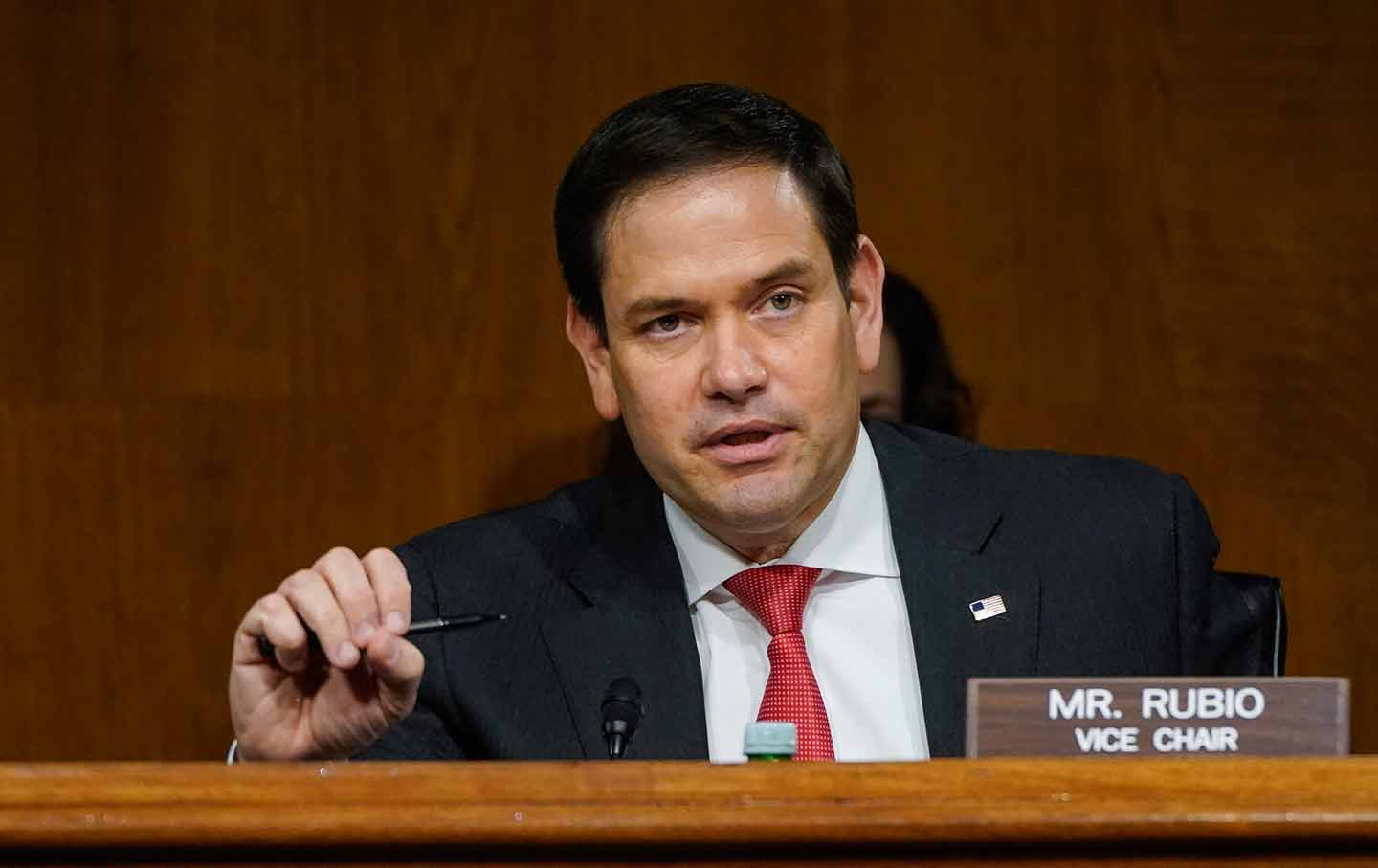 Sen. Marco Rubio, R-Fla., speaks during a Senate Intelligence Committee hearing on Capitol Hill on Tuesday, Feb. 23, 2021 in Washington. (Drew Angerer/Photo via AP)