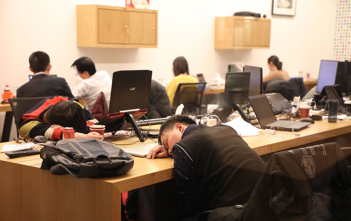 asleep at desk