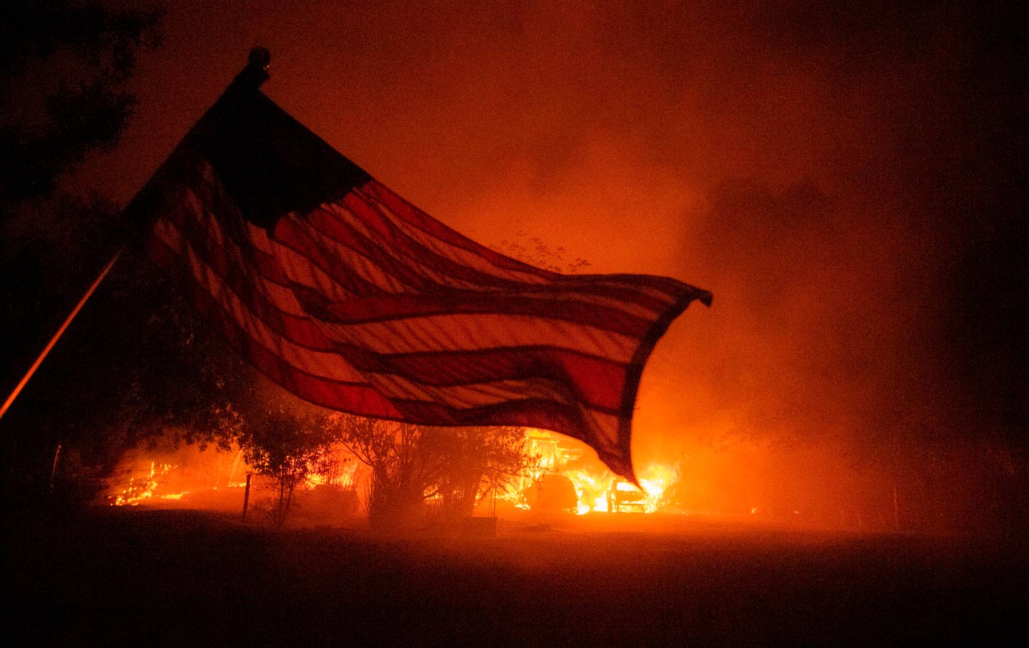 Burning American Flag