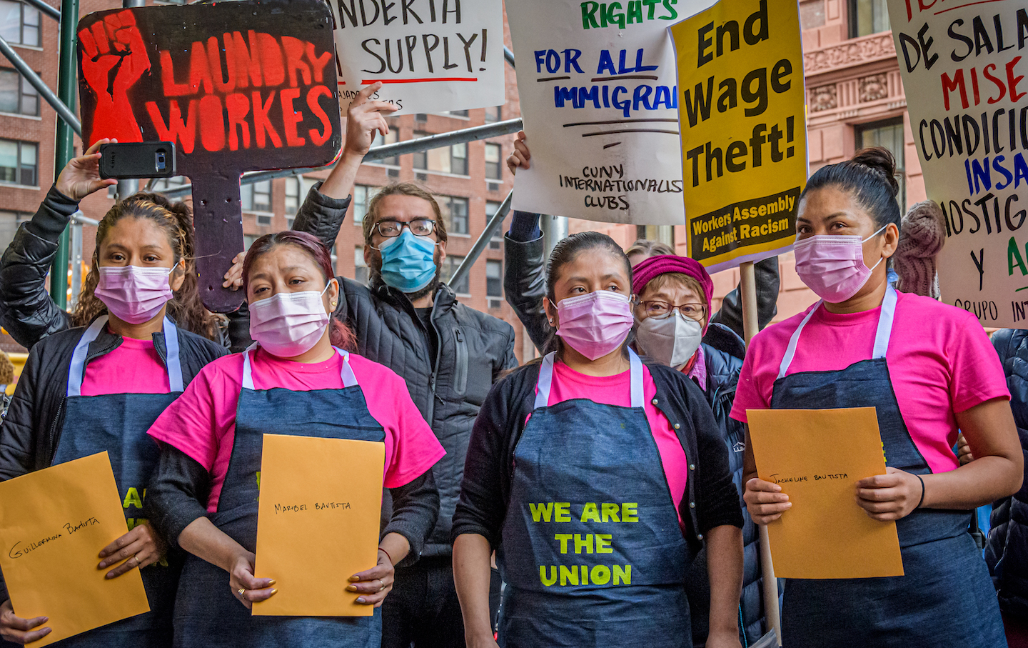 Laundromat workers walk out on the job