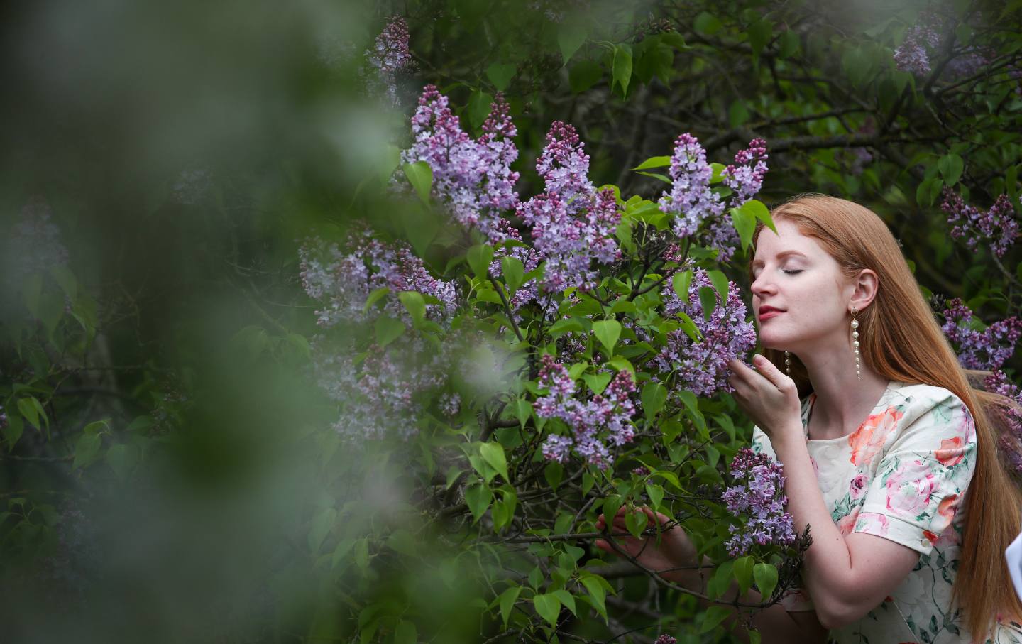 Girl, flowers