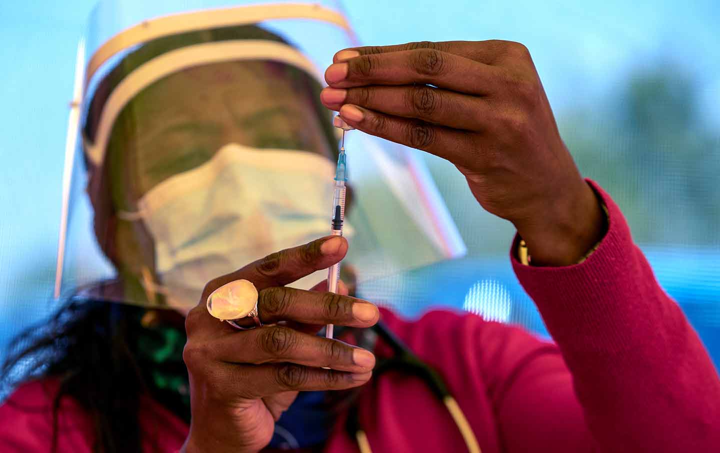 Healthcare worker with the covid vaccine