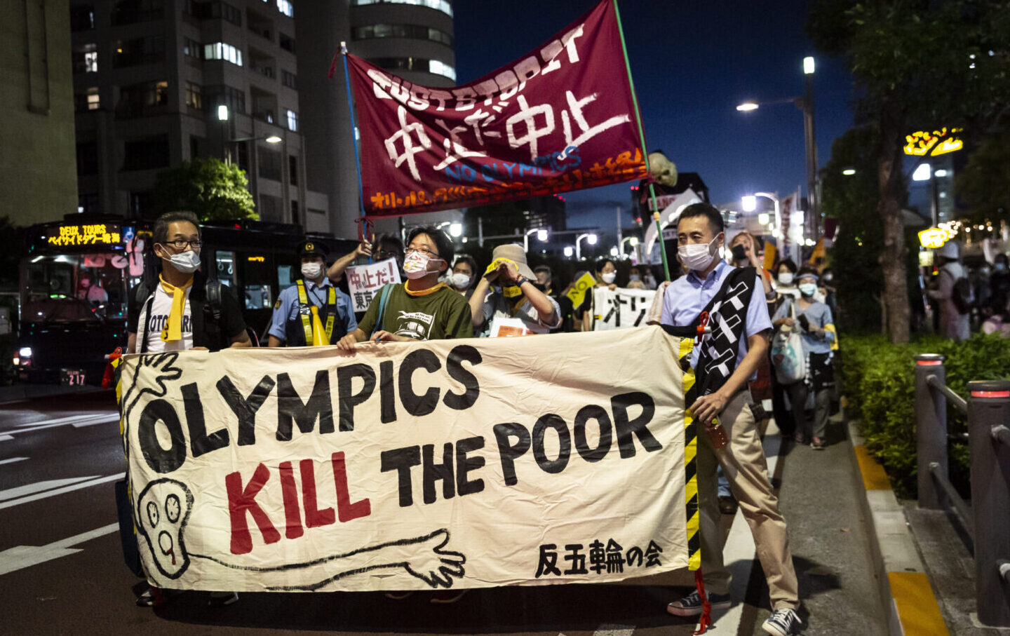 Protesters March Against The Tokyo Olympics