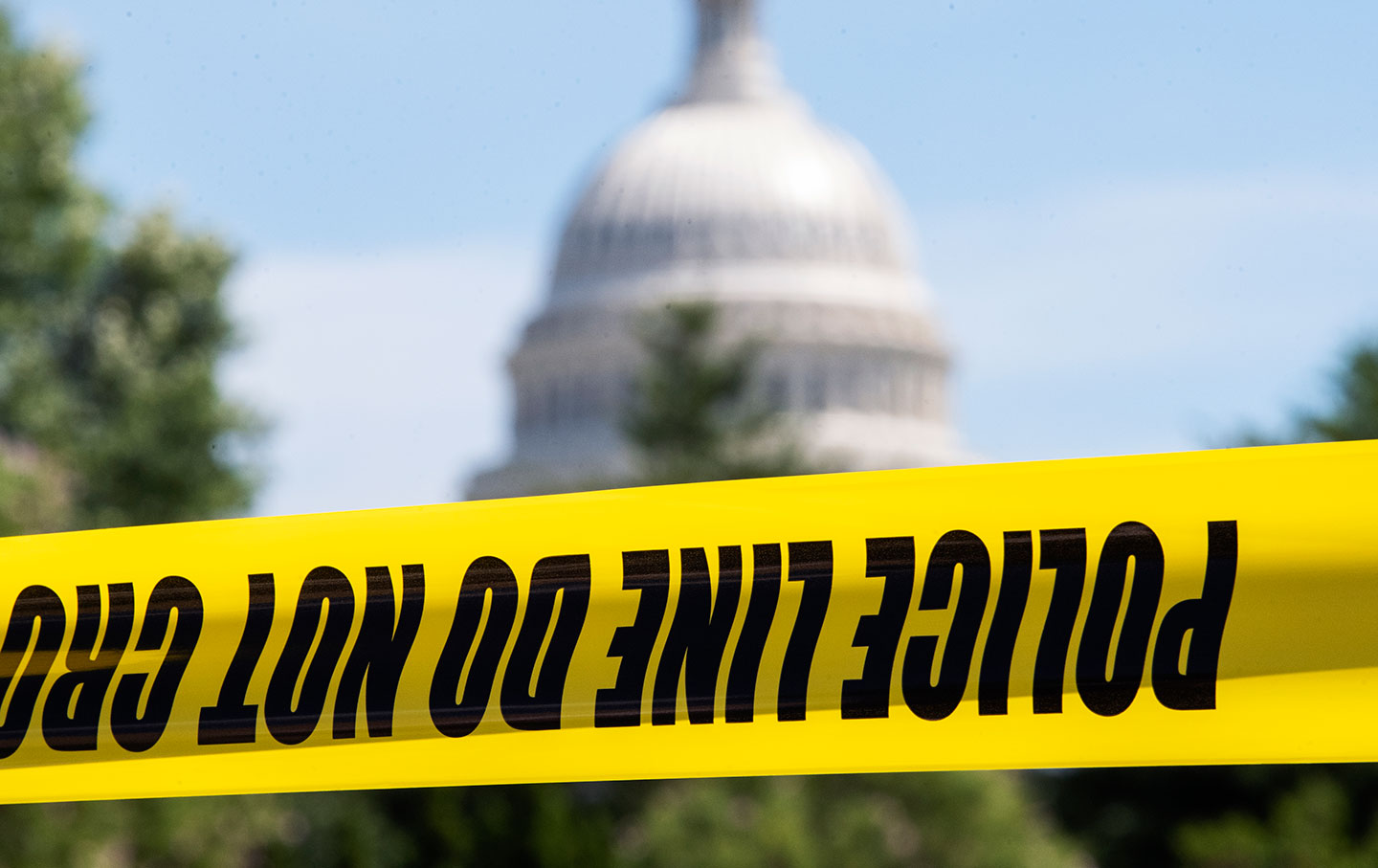 Police line at the Capitol Building