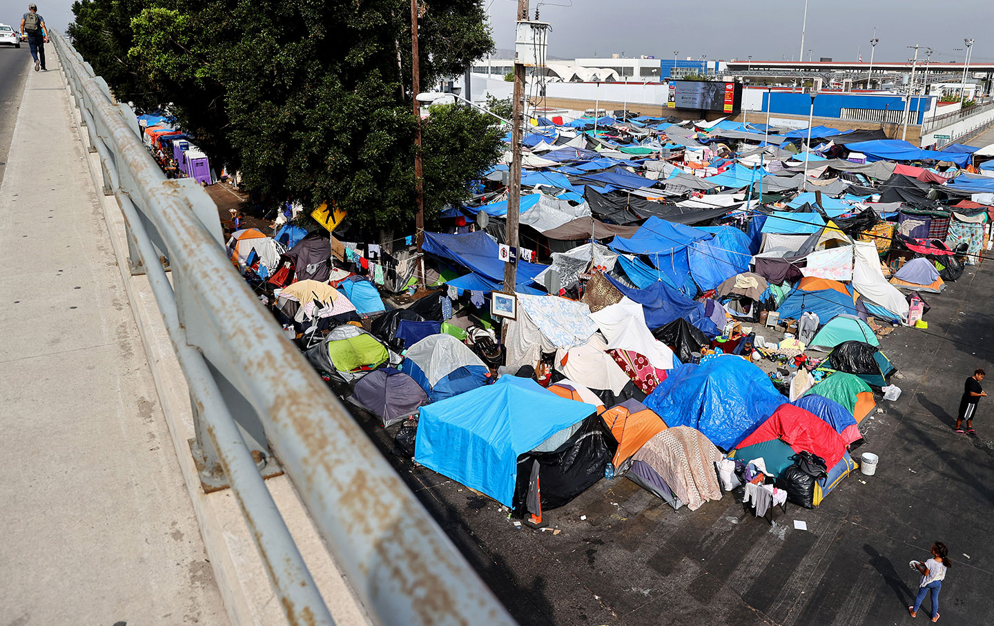 Tents of asylum-seekers at the Southern border of the US