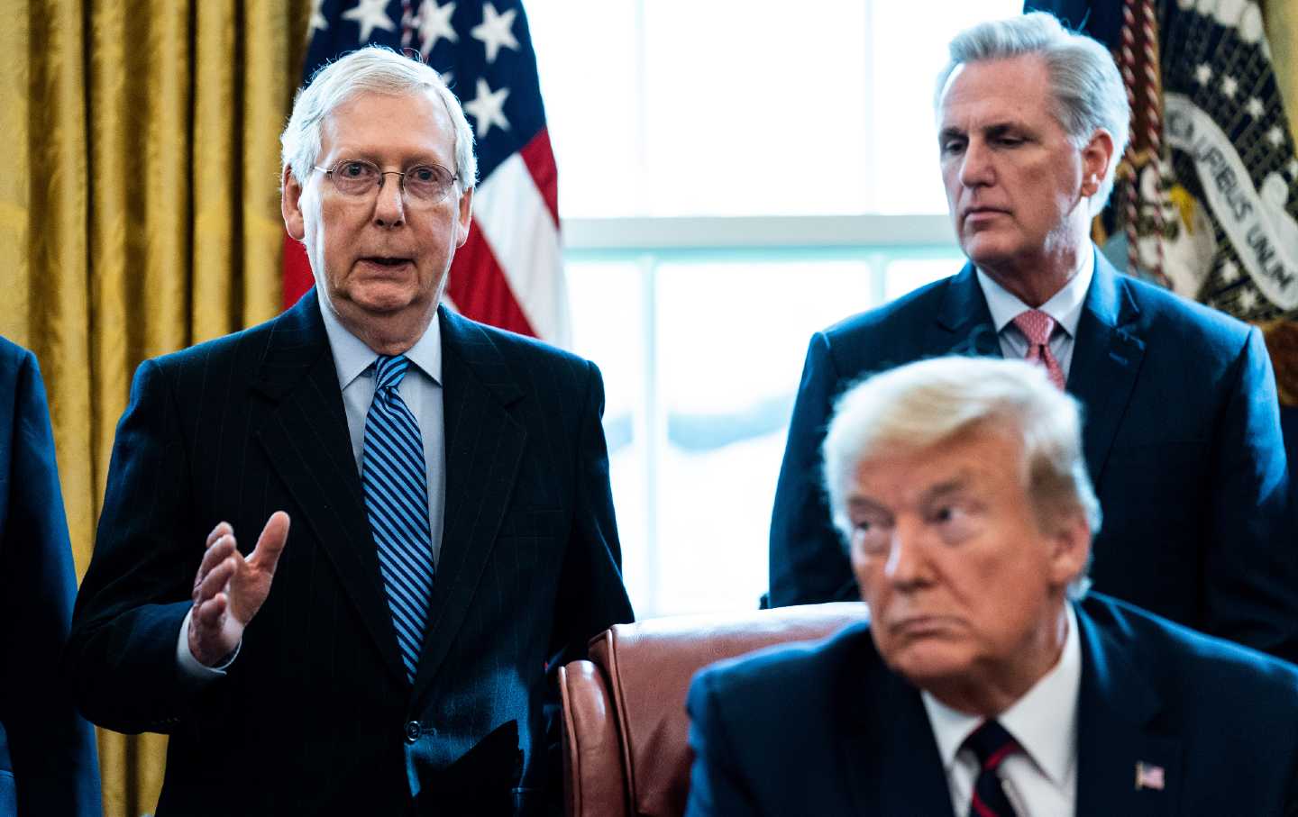 Mitch McConnell, Kevin McCarthy, and Donald Trump