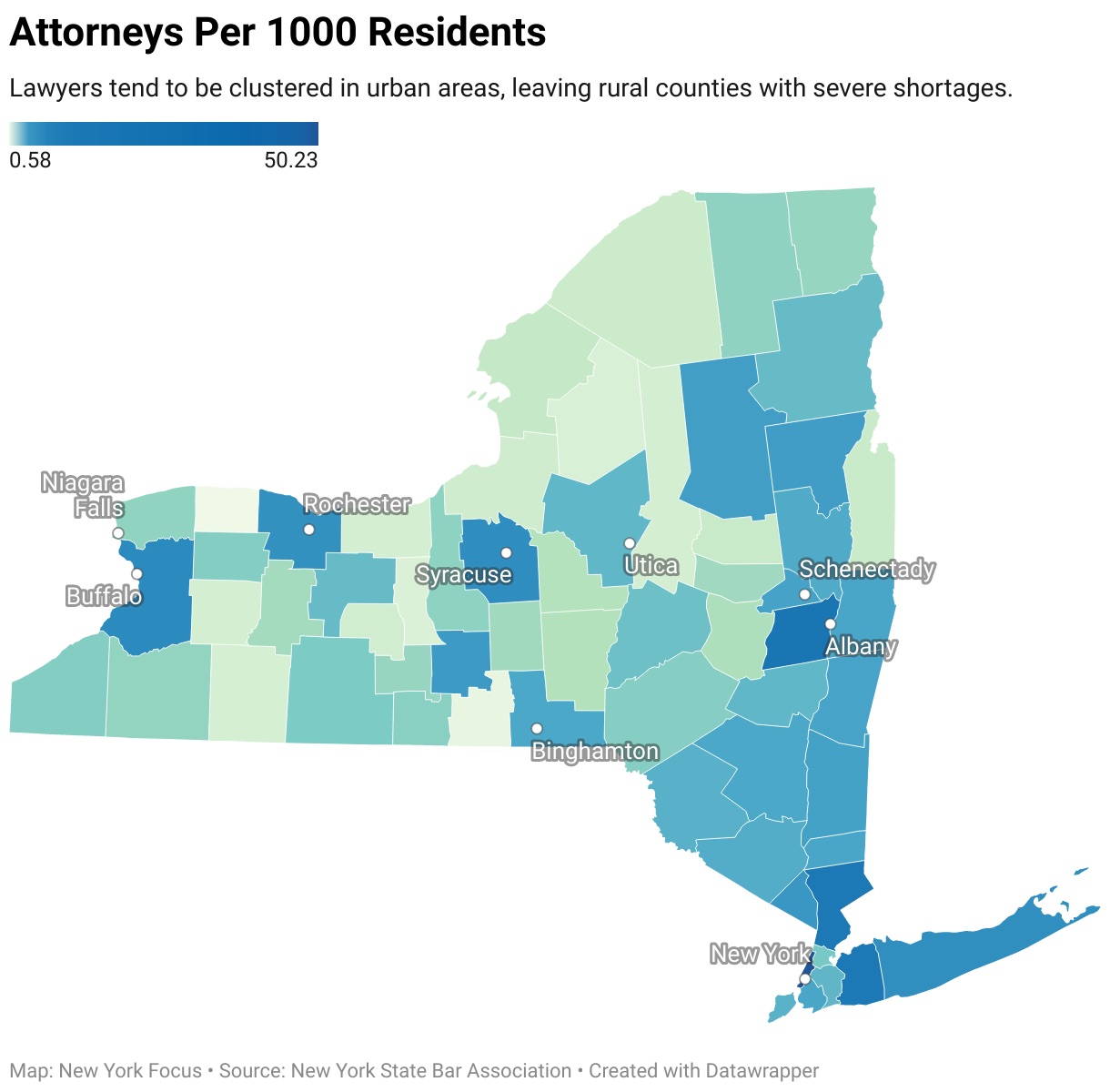 Attorneys per 1,000 residents in New York