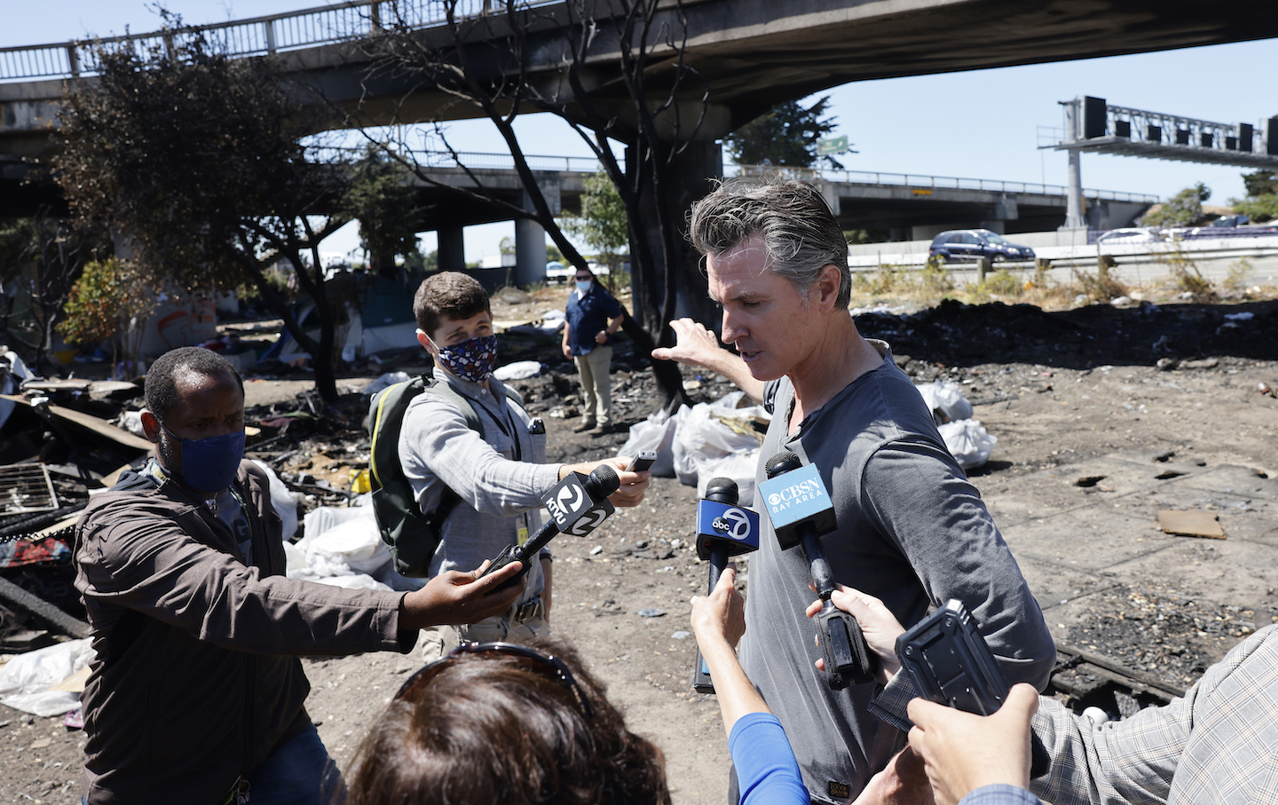 California Governor Newsom Visits Encampment in Berkeley