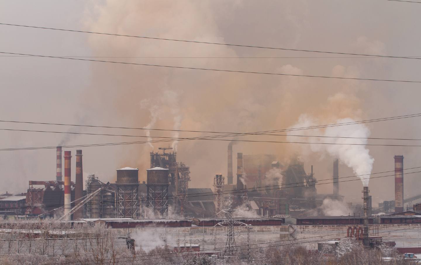 A fossil fuel refinery in Russia.