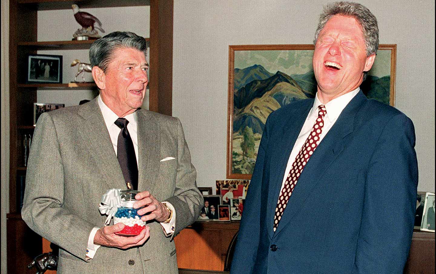 Bill Clinton and Ronald Reagan, 1992.