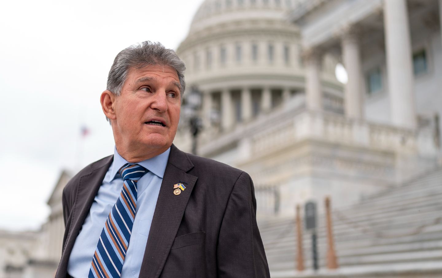 Senator Joe Manchin departs the Capitol as the Senate breaks for the Memorial Day recess.