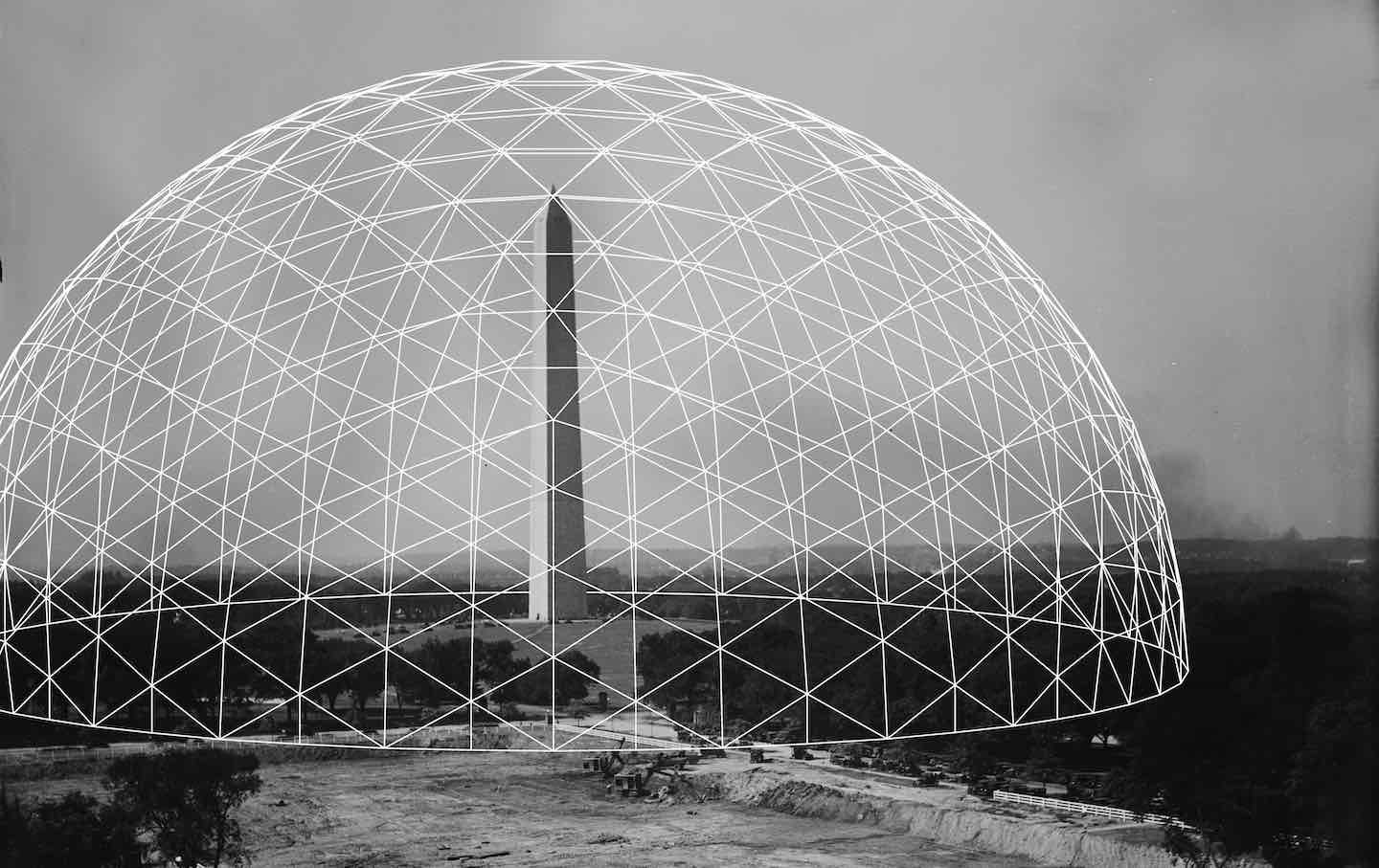 Proposed design for a mosquito screen erected over Washington, D.C.