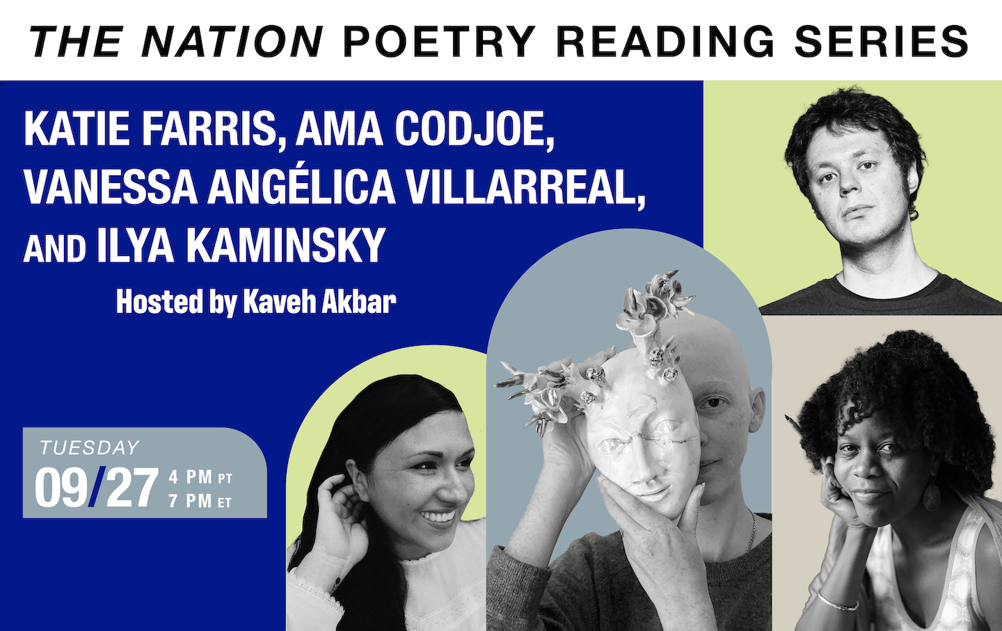 Image for The Nation Poetry Reading Series Presents: Katie Farris, Ama Codjoe, Vanessa Angélica Villarreal and Ilya Kaminsky