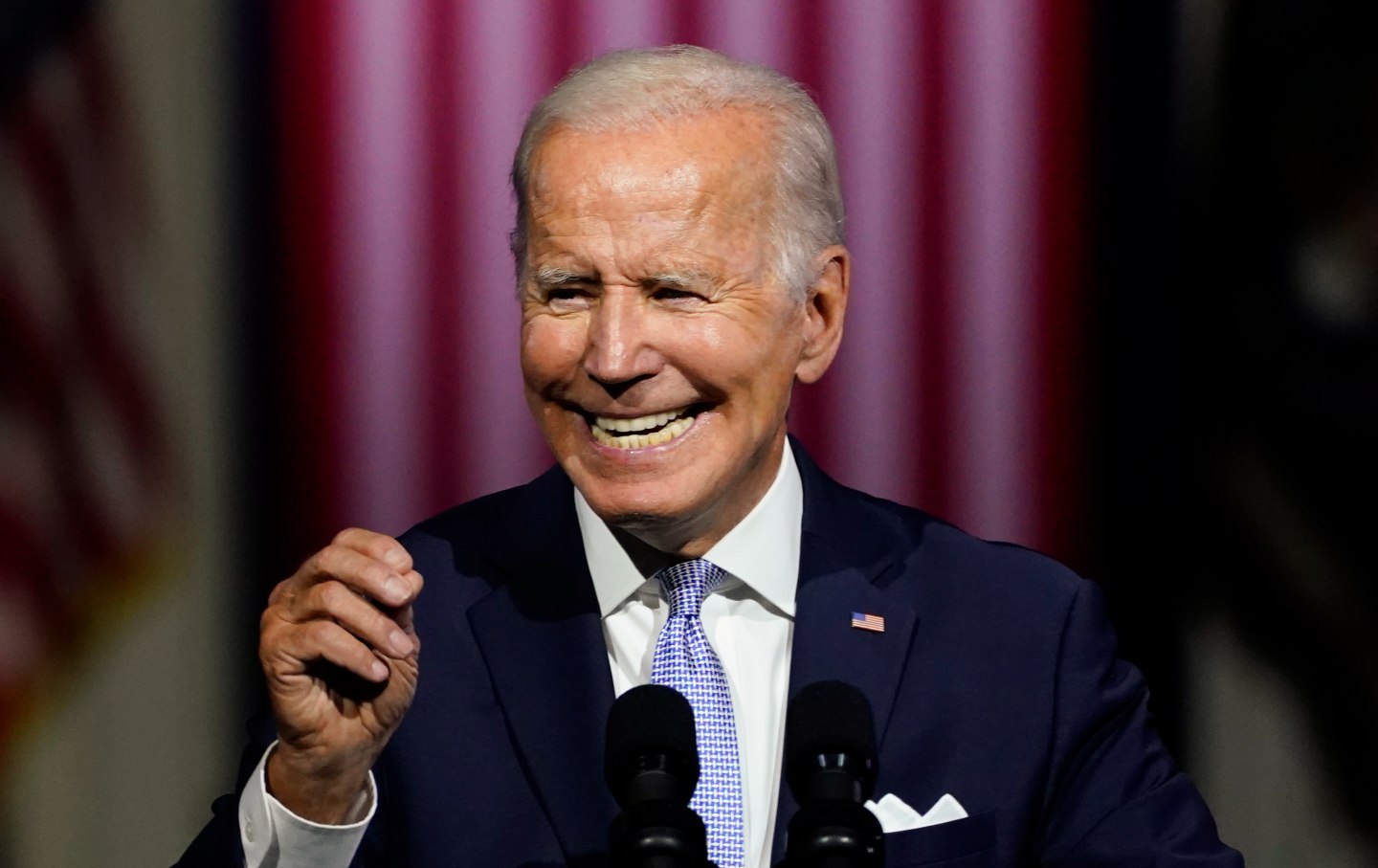 President Joe Biden speaks outside Independence Hall in Philadelphia on September 1, 2022