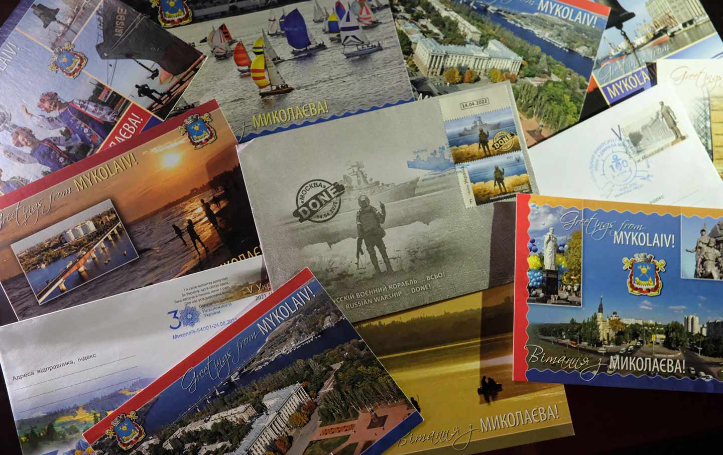Ukrposhta—collage of postcards