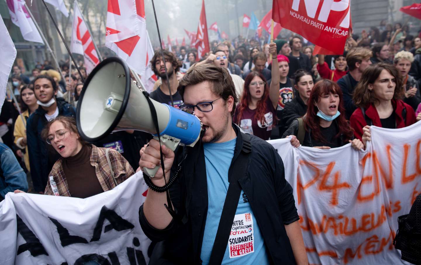 French rail, energy, and other key workers are striking to demand a bigger share of corporate profits.