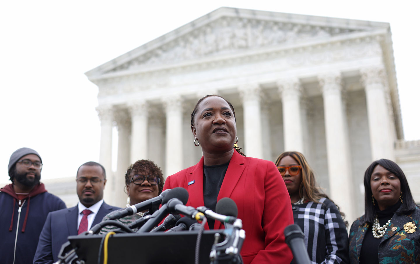 Janai Nelson of the NAACP Legal Defense Fund outside the Supreme Court