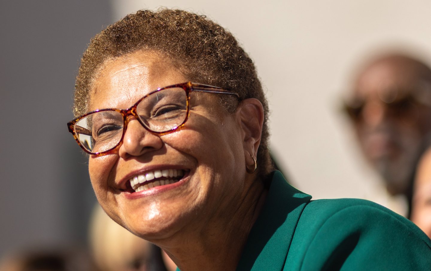 Karen Bass at news conference