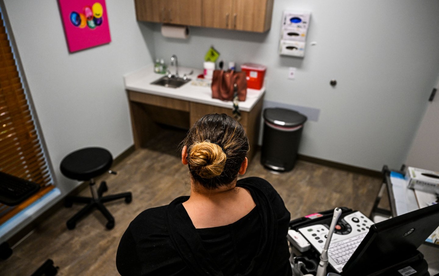Jasmine, 23, waits to receive an abortion at a Planned Parenthood Abortion Clinic in West Palm Beach, Fla.