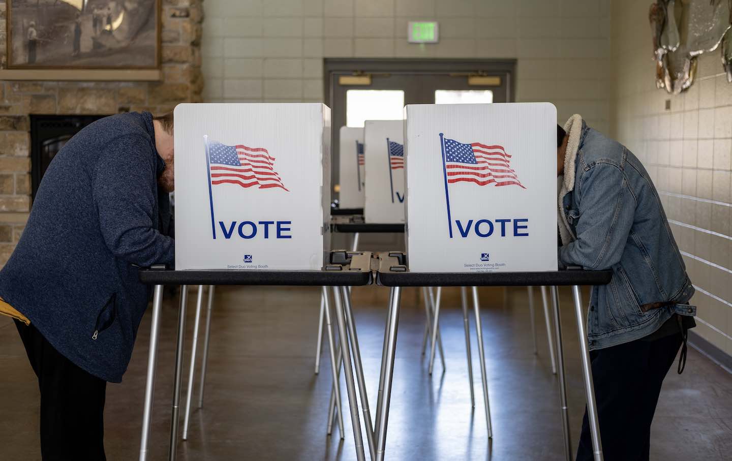 Voters at the Tenney Park polling place in Madison, Wisconsin