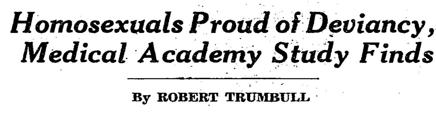 The New York Times, from Page One, 1964.