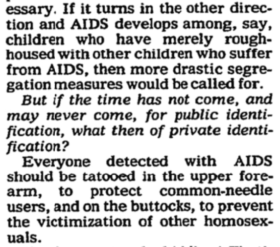 From William F. Buckley’s notorious 1986 op-ed.