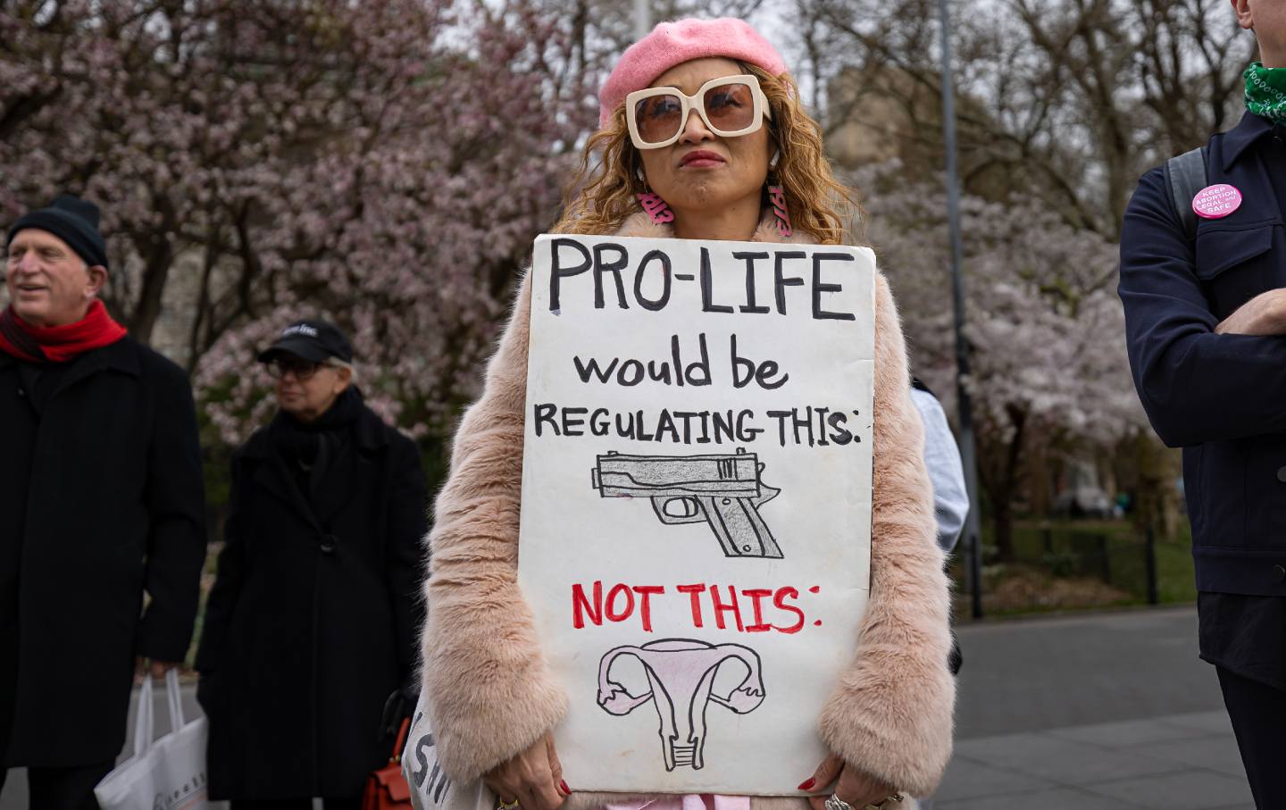 A pro-choice activist during a protest in New York City