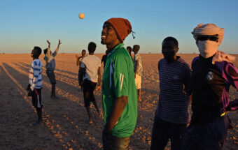 Asylum seekers from Sudan at a camp in the desert near Agadez, Niger.