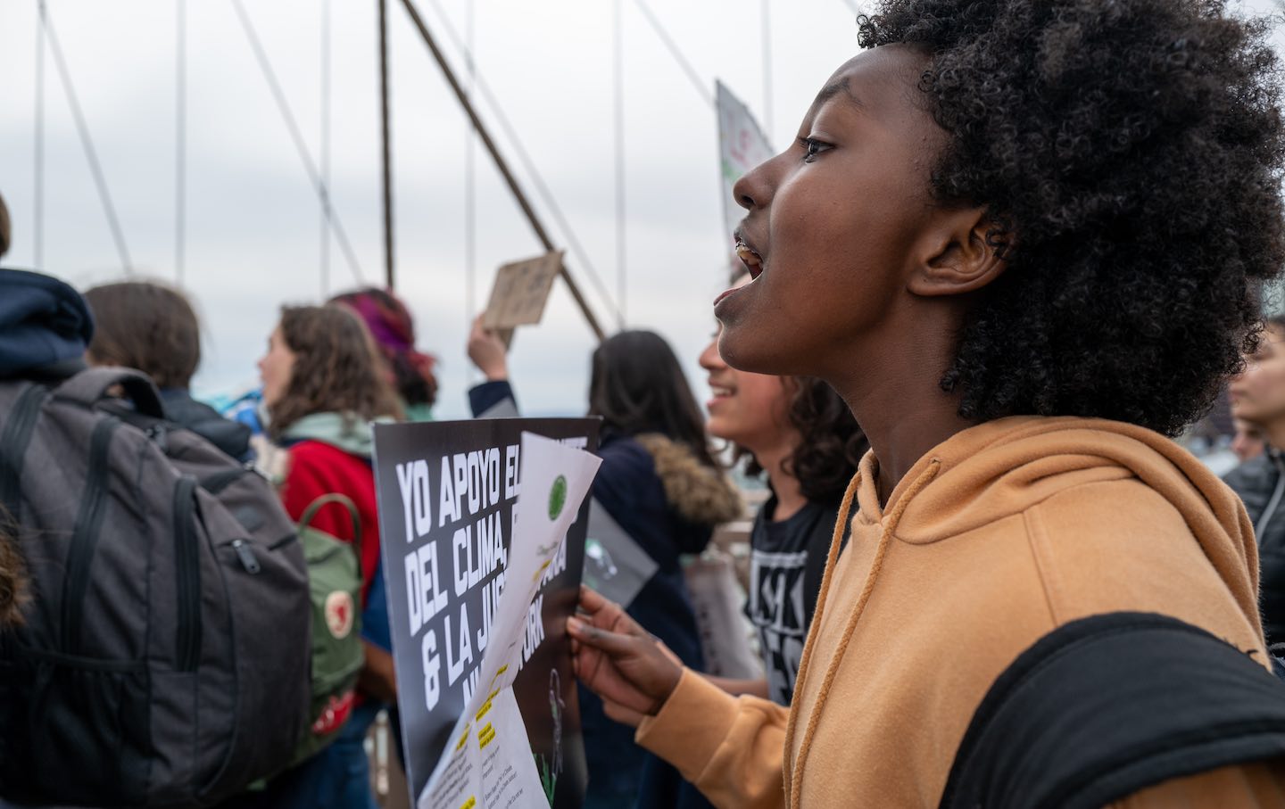 Local activists and students participate in a Strike for Climate march on March 3, 2023, in New York
