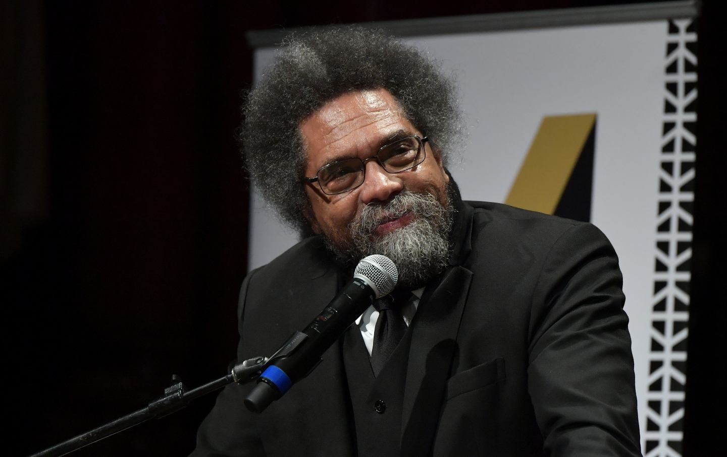 Cornel West speaks at the 2019 Hutchins Center Honors W.E.B. Du Bois Medal Ceremony at Harvard University on October 22, 2019.