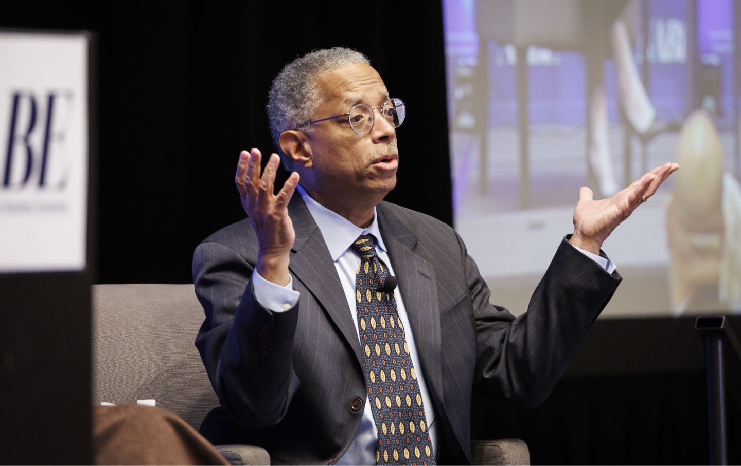 William Spriggs, chief economist at the AFL-CIO, speaks during the National Association of Business Economics (NABE) economic policy conference in Washington, DC, US, on Thursday, March 30, 2023.