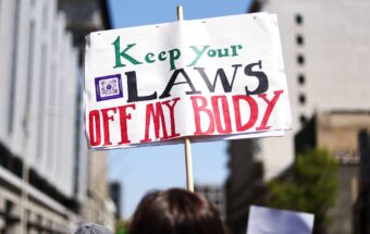 A sign reading