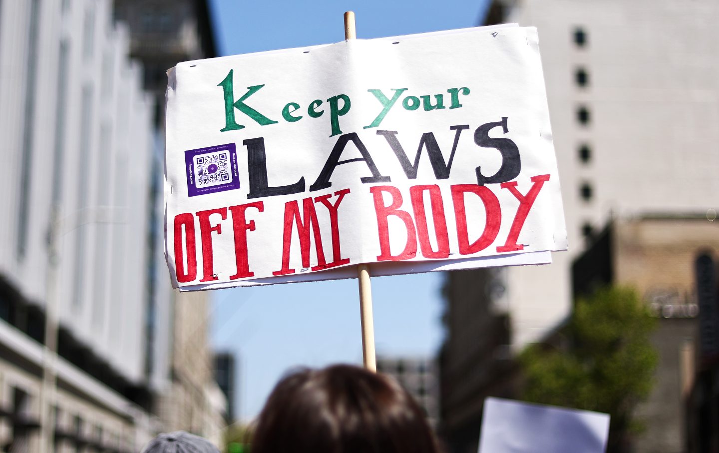 A sign reading