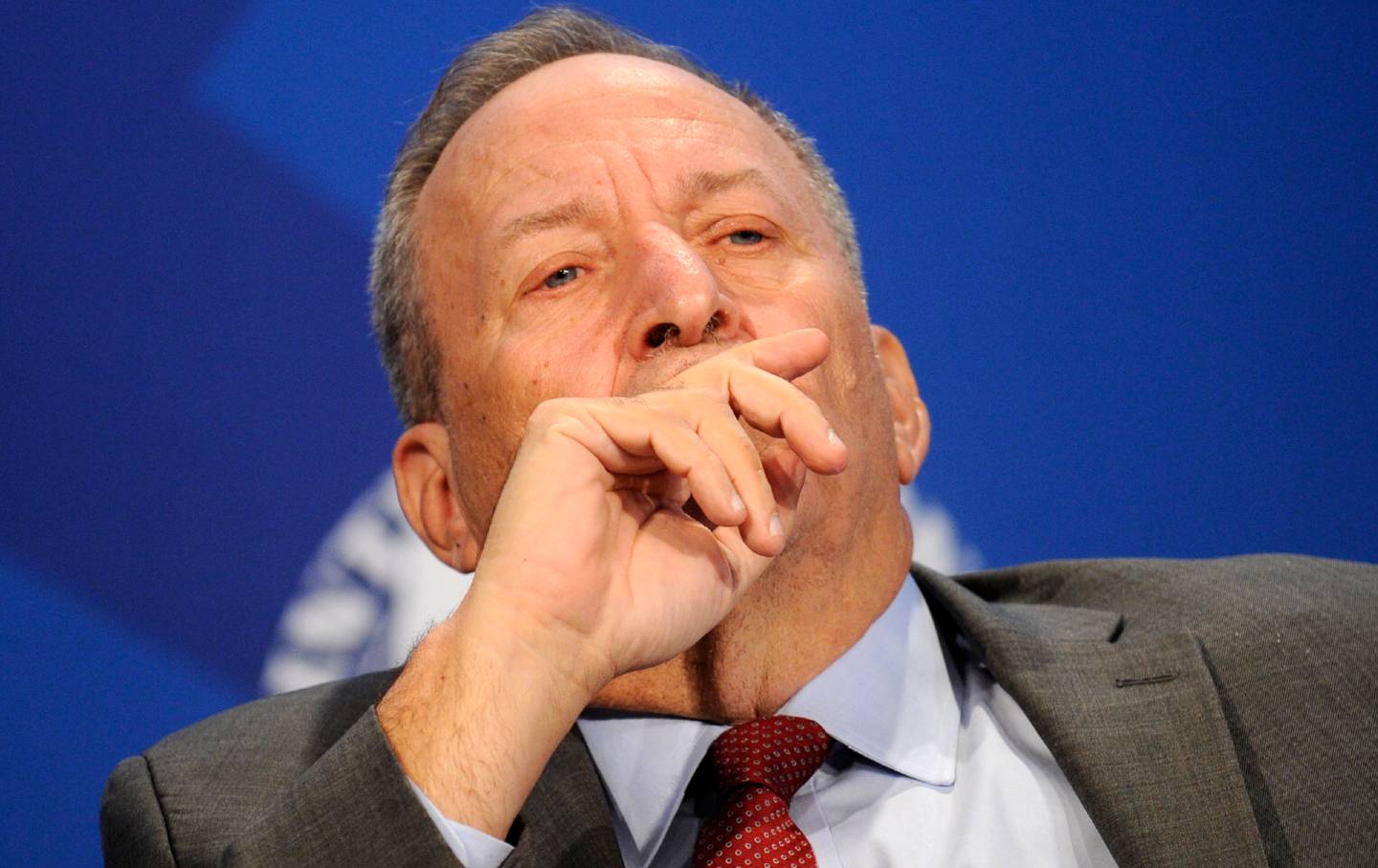 Former Treasury secretary and current Harvard professor Larry Summers listens to remarks during a discussion on low-income developing countries at the annual IMF and World Bank Spring Meetings, April 13, 2016, in Washington, DC. / AFP / Mike Theiler (Photo credit should read MIKE THEILER/AFP via Getty Images)
