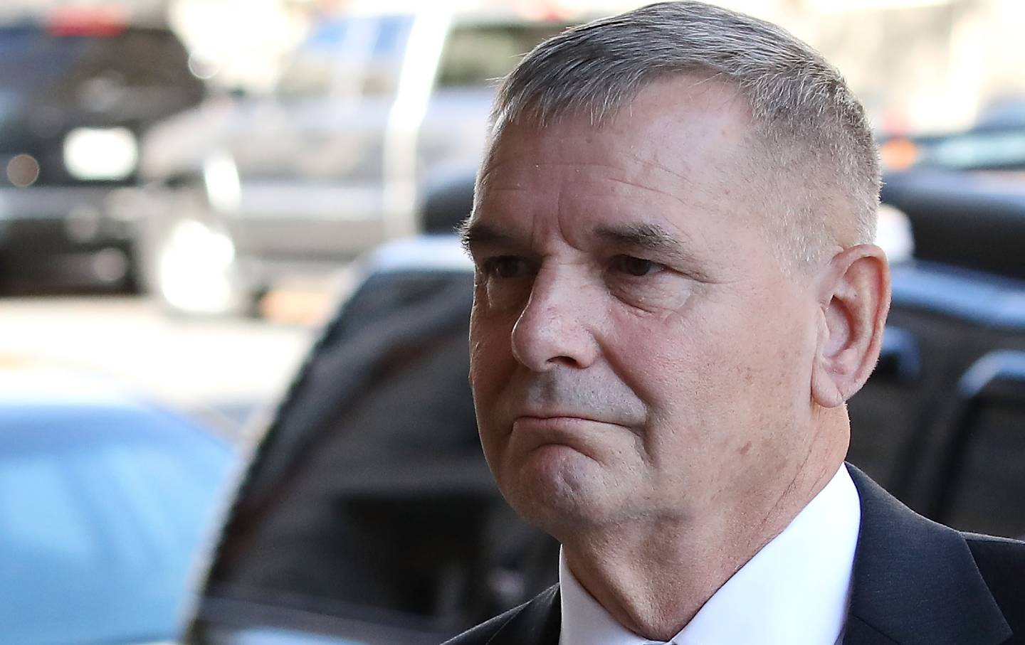Retired Marine Gen. James Cartwright arrives for a hearing at US District Court, October 17, 2016 in Washington, DC. Cartwright was charged with making false statements during a federal investigation.