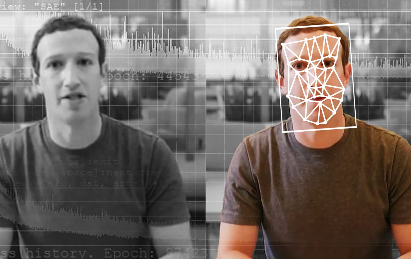 A comparison of an original and deepfake video of Facebook CEO Mark Zuckerberg.