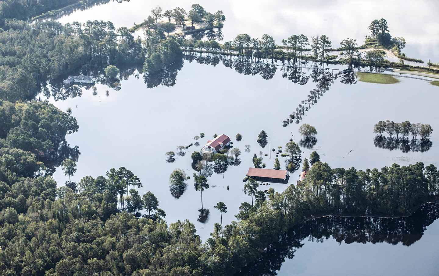 Floodwater after Hurricane Florence in North Carolina.