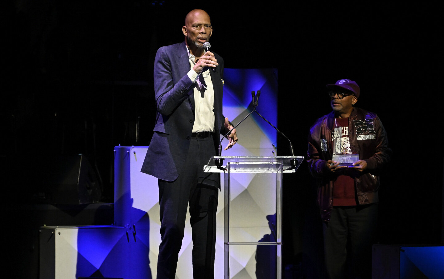 Spike Lee and Kareem Abdul-Jabbar at The Apollo's Spring Benefit held at The Apollo Theater on June 12, 2023 in New York City.