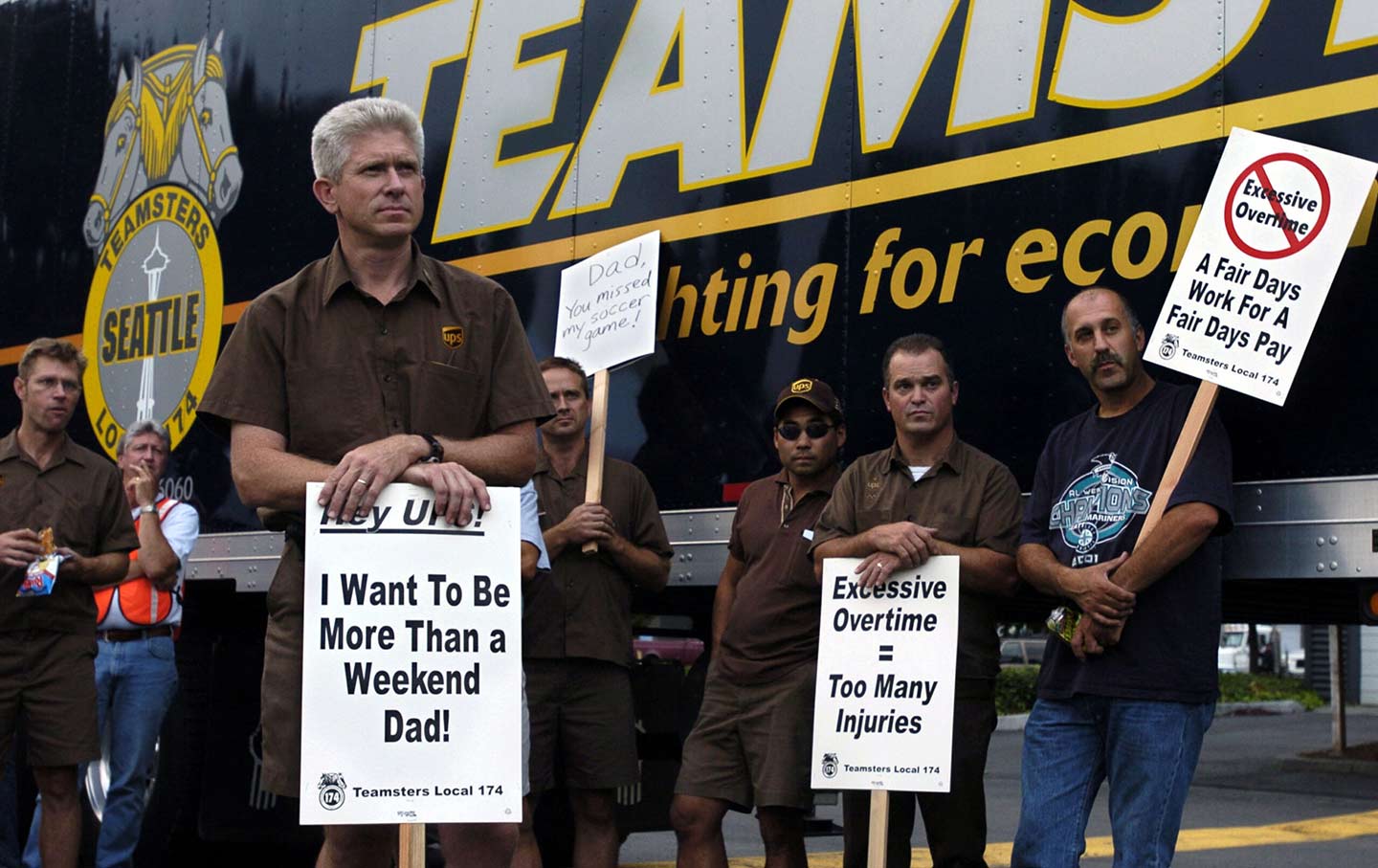 Teamster protest in 2004 in Seattle, WA.