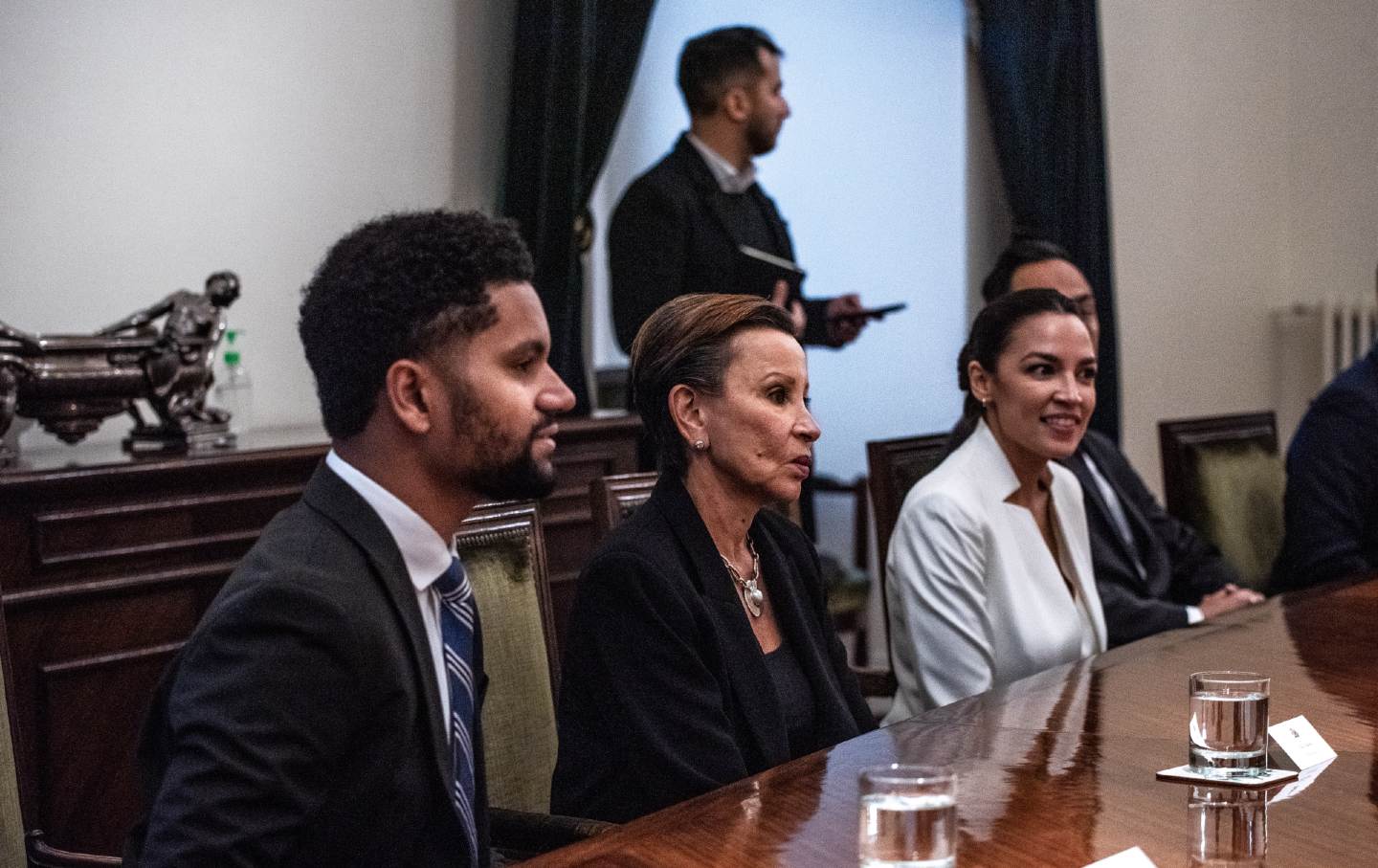 AOC, maxwell alejandro frost and nydia velásquez meet with boric in santiago a few weeks before the 50th anniversary of the coup