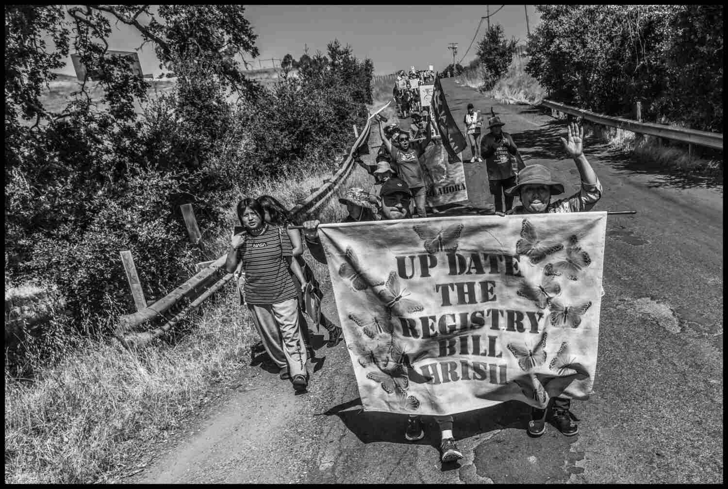 Farmworkers march in support of the Registry Bill in California